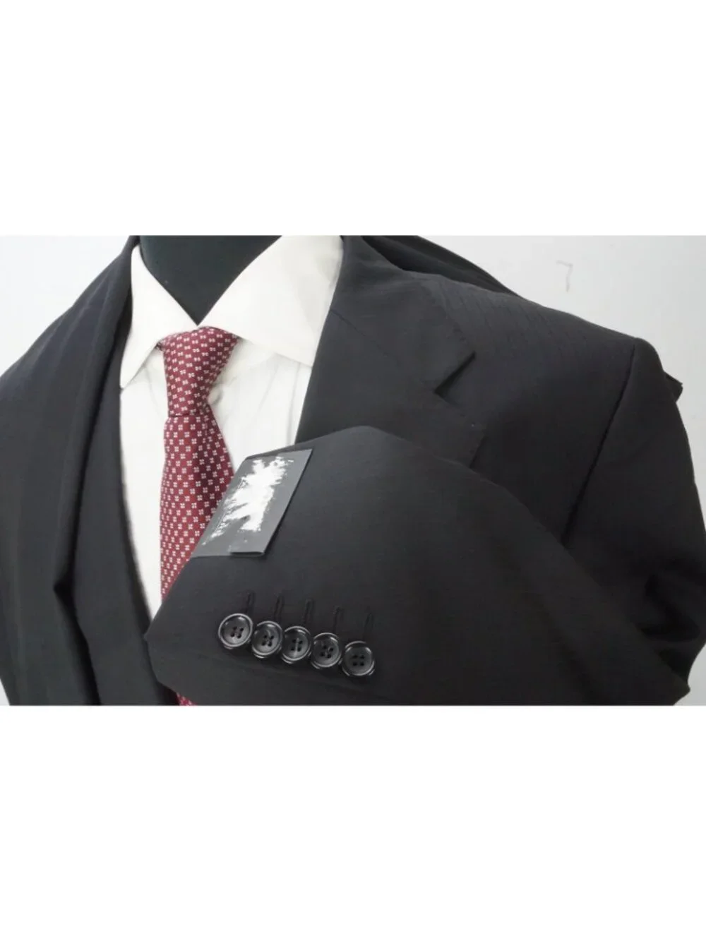 Tagliatore Black Striped 100s Wool 2 Pc Suit Jacket Pants Sz 48R US 58 EU NEW
